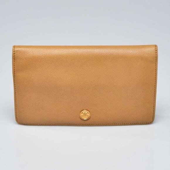 Chanel Beige Caviar Leather L Yen Wallet - Picture 1 of 9